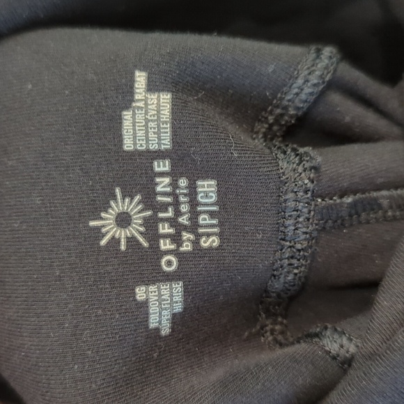 Aerie OG Foldover Super Flare High Rise Black Pants Small - Picture 6 of 10